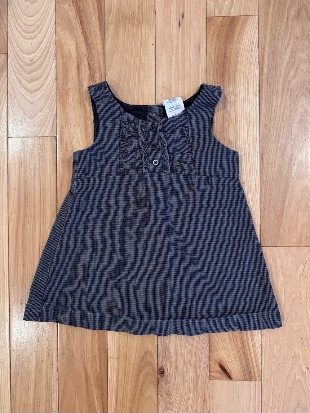 Healthtex Girls Houndstooth Dress in Black & Gray - Size 24 Months